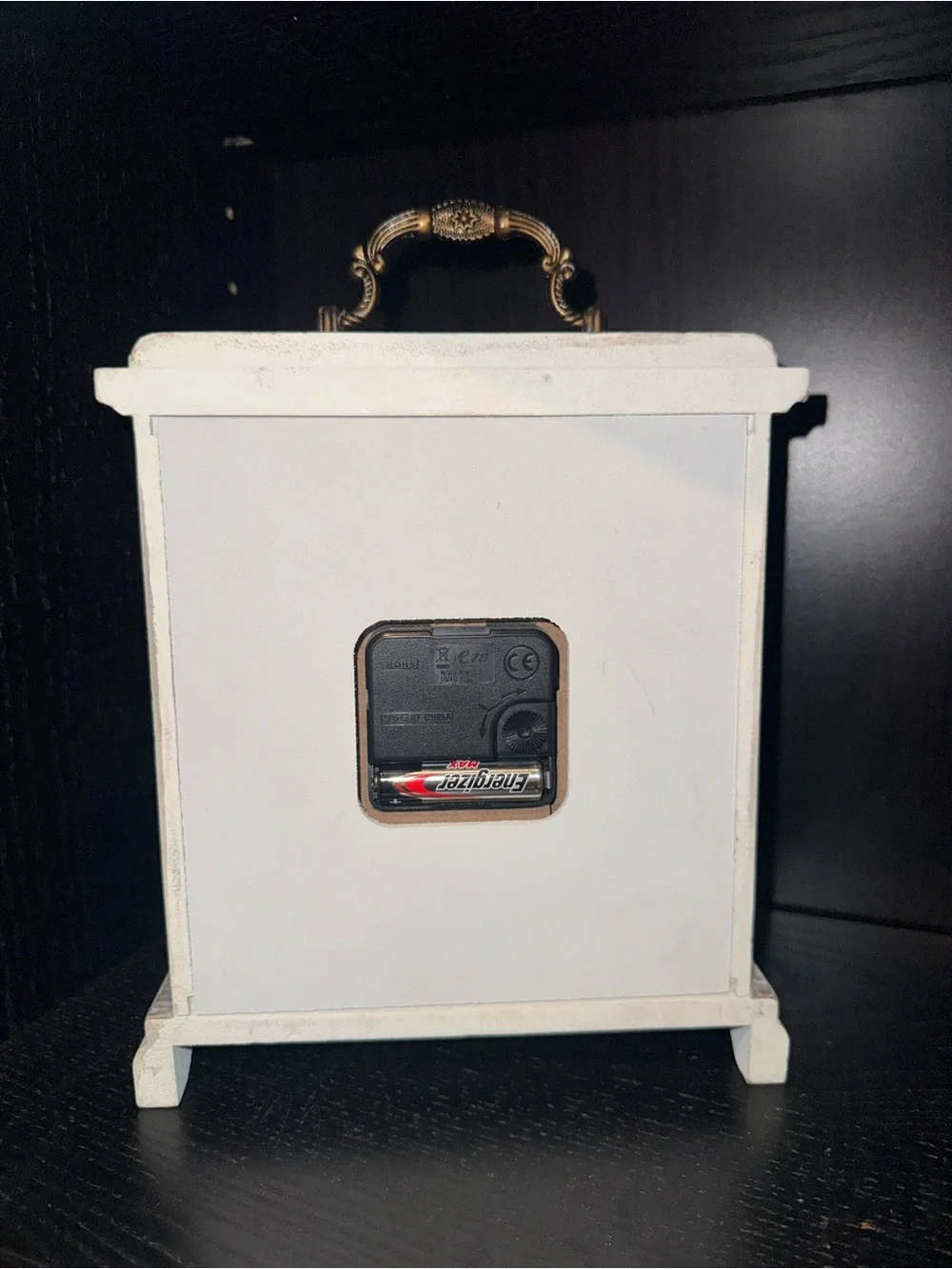 Gray and Gold Mantel Clock with Roman Dial (working)